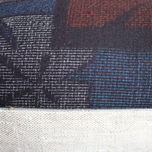 Blue, red decorative pillow cover from vintage kimono silk. Contemporary throw cushion cover. image 4