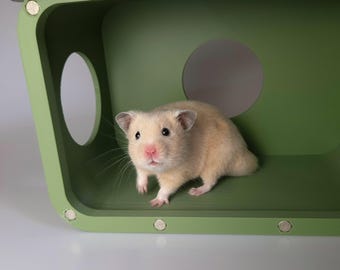 Wachbox Nagerversteck - Magnet Sichtdeckel Käfighaus für Ratten, Hamster & Mäuse - 3D Gedruckt - 2 Größen