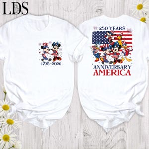 Disney America 250th Anniversary Shirt 4th Of July Tshirt USA Flag Shirt 1776 2026 Mickey Friends Shirts Minnie Mickey 250th Celebrates Tee image 10