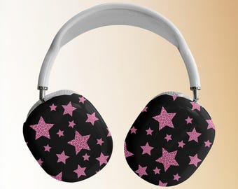 Leopard Print Stars AirPods Max Case | Hot Pink & Black Starry Animal Print
