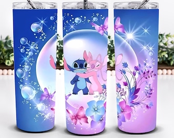 Lilo and Stitch Tumbler Wrap, 20oz Skinny Sublimation Design, Inflated Wrap (PNG Digital Download)