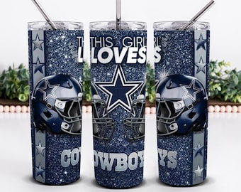 Cowboys Tumbler PNG Design, 20oz Sports Team Sublimation Digital Download