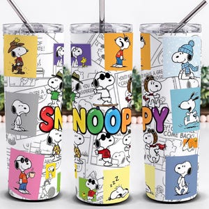 Cartoon Beagle 20oz Tumbler Wrap PNG | Snoopy Comic Style Tumbler Design (Digital Download)
