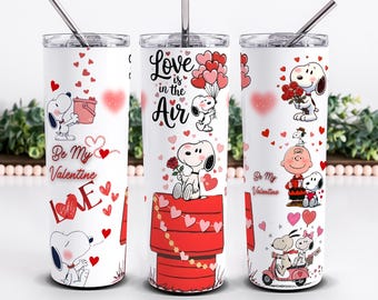 Valentine Cartoon Tumbler Wrap, 20oz Skinny Sublimation Design, Valentines Day Wrap - Cartoon PNG