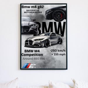 Bmw m4 toile d'art mural - France