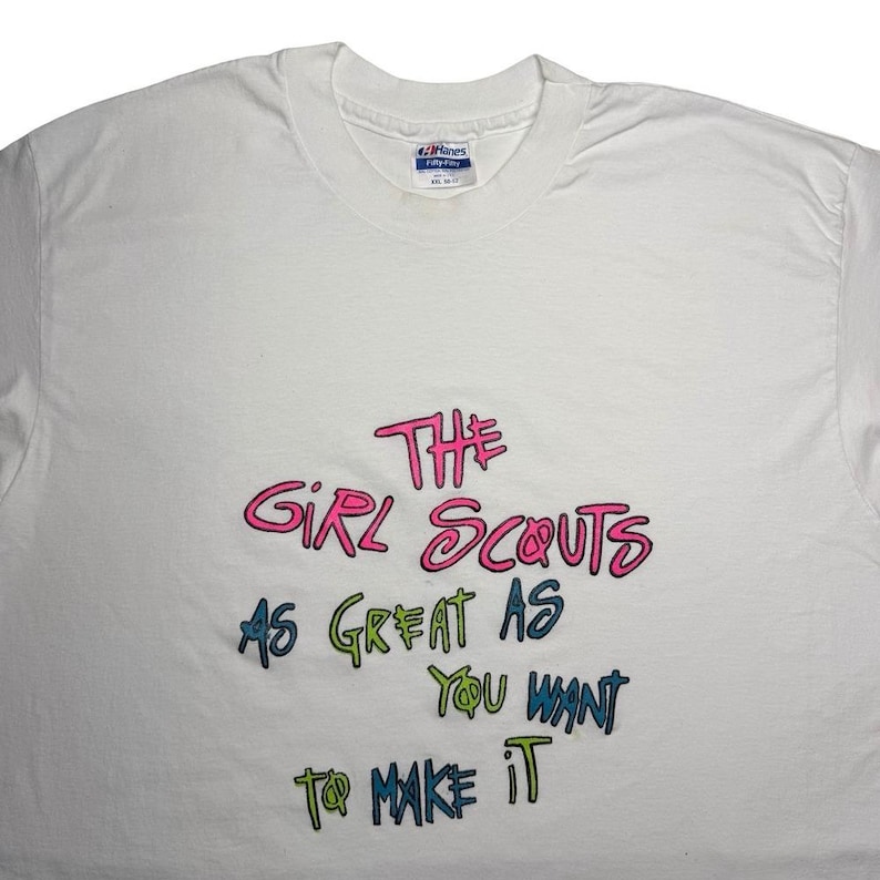 Camiseta vintage de los 90 de las Girl Scouts, talla XXL. imagen 1