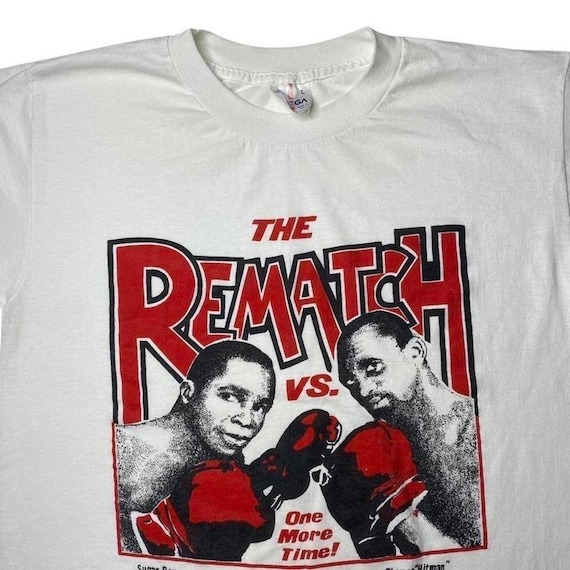 Vintage 80s Sugar Ray Leonard vs Thomas Hitman Hearns boxing shirt
