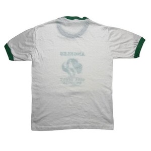 Vintage Girl Scouts staff green ringer shirt S zdjęcie 3