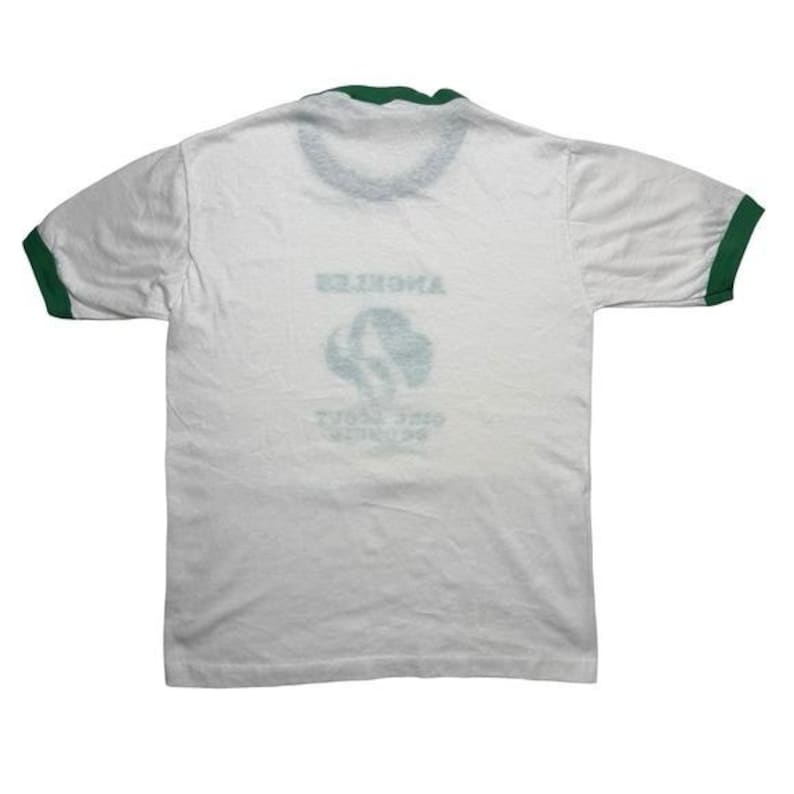 Vintage Girl Scouts staff green ringer shirt S zdjęcie 3