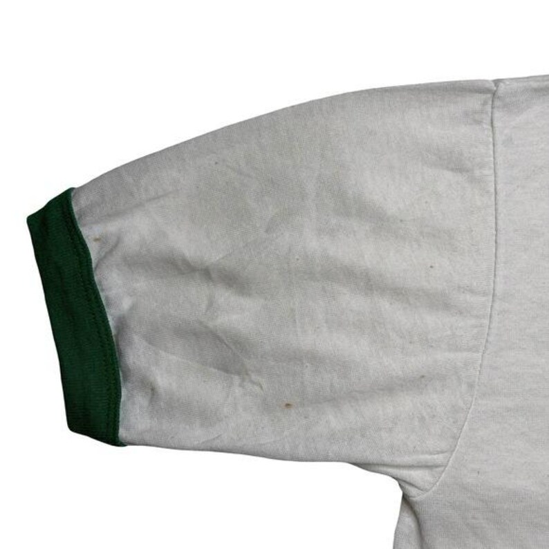 Vintage Girl Scouts staff green ringer shirt S zdjęcie 6