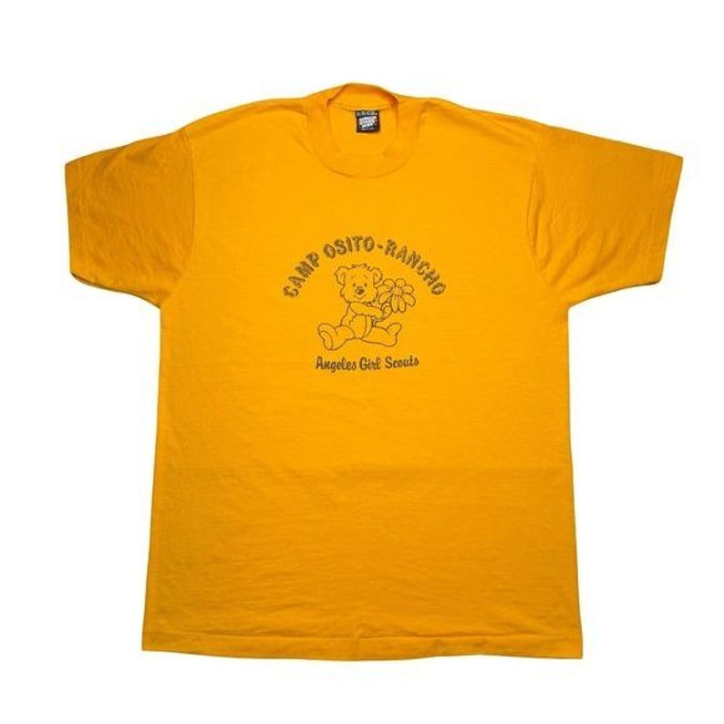 Vintage 80s Camp Osito Rancho - Angels Girl Scouts Yellow Shirt XL - Etsy