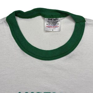 Vintage Girl Scouts staff green ringer shirt S zdjęcie 4
