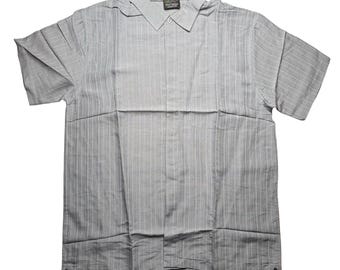 Vintage 2000s Y2K Greg Norman gray short sleeve button down shirt