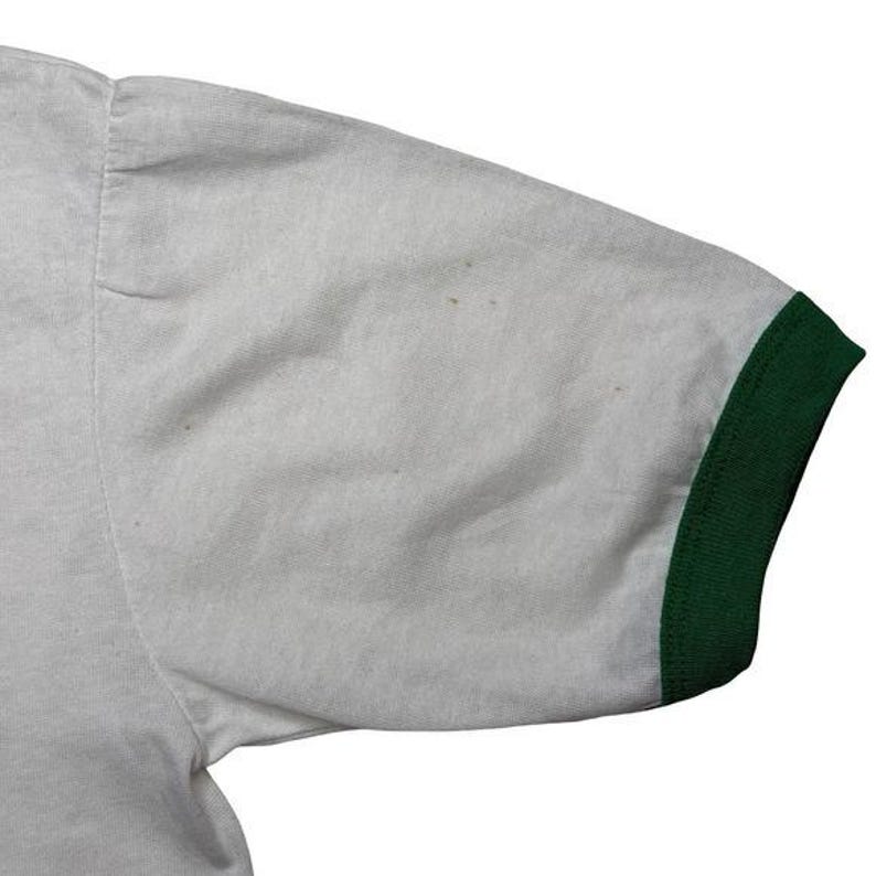 Vintage Girl Scouts staff green ringer shirt S zdjęcie 5