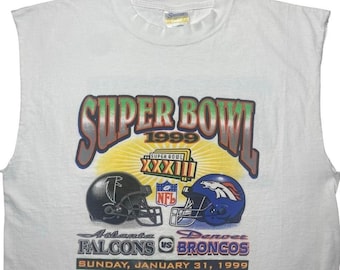 Vintage 90s Super Bowl Denver Broncos vs Atlanta Falcons football shirt