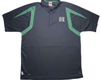 Vintage 2000s Nike x Hawaii Rainbows college polyester black polo shirt