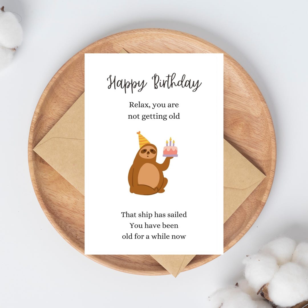 Editable Sloth Birthday Card Template | Jungle Animal Theme (digital ...