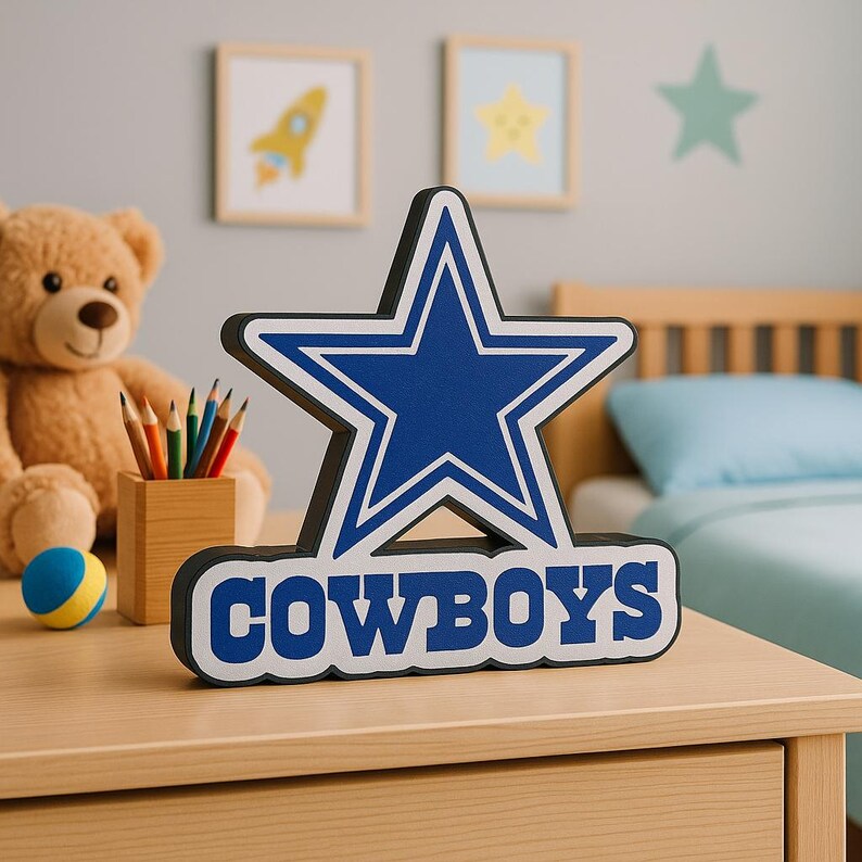 3D Printed Dallas Cowboys Logo Sign: Man Cave Decor - Etsy