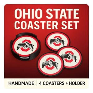 Ohio State Buckeyes Coaster Set: 3D Printed Game Day Decor