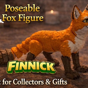 Gelenkfuchs Figur, 3D Gedrucktes Waldtier Sammlerstück, Poseable Schreibtisch Spielzeug