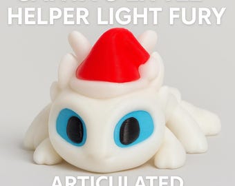 3D Printed Light Fury Dragon – Articulated Christmas Desk Decor