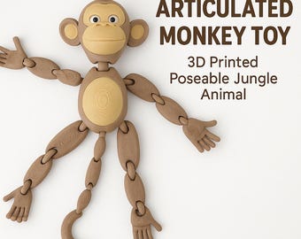 3D-geprinte gelede aap – beweegbaar PLA Fidget-speeltje