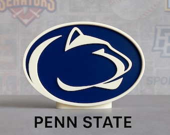 Penn State Nittany Lions Logo Plaque: Blue & White Emblem - Home Decor