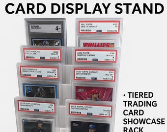 4-Tier Card Display Stand: Standard, Magnetics, PSA, BGS, SGC Slab Showcase Rack
