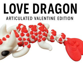 Gelede liefdesdraak – 3D-geprint valentijnsdrakenspeelgoed | Fidget-vriend | Verzamelcadeau