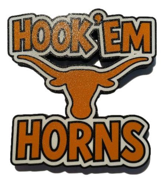 Hook 'em Horns 3D Printed Sign: Texas Longhorns Desk Decor - Etsy