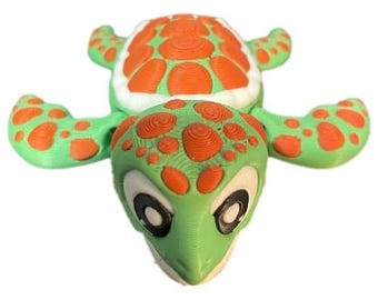 Tartaruga Marinha Articulada – Brinquedo Anti-Stress Impresso em 3D, Decoração de Mesa
