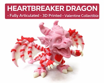 Valentine Dragon: Articulated Multicolor Heart Dragon - Etsy