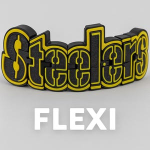 3D-utskriven Steelers Flexi-logotypskylt: Man Cave-sportdekor