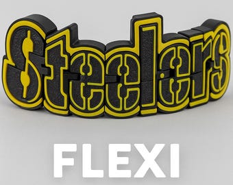 Cartello Flexi con logo degli Steelers stampato in 3D: decorazione sportiva per la caverna dell'uomo