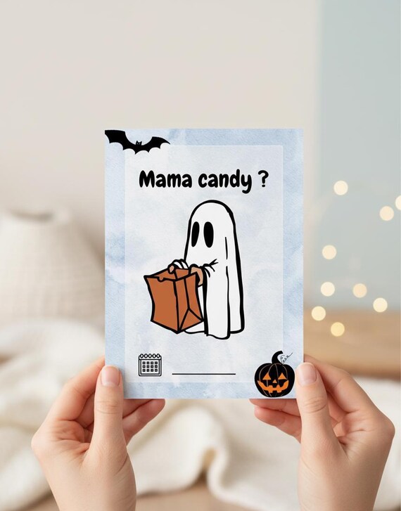 Halloween Baby Milestone Card – Cute Ghost Design | Printable for Kids,Baby First Halloween Photo Prop, Newborn Keepsake for Photoshoot
