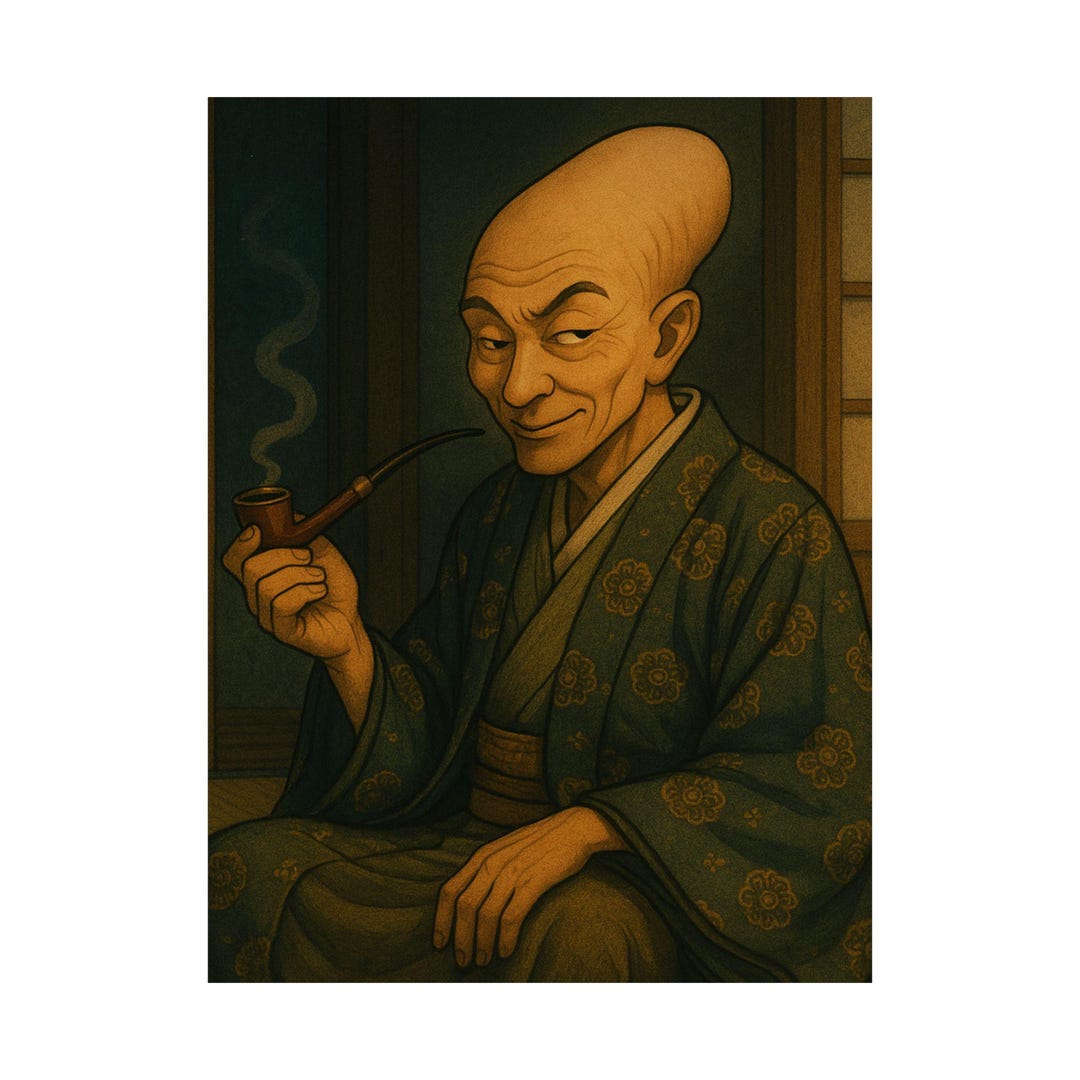 Nurarihyon Poster, Japanese Yokai Spirit Art, Ukiyoe Style Wall Decor