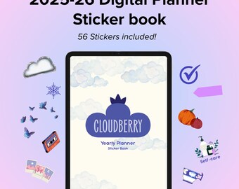 Libro de pegatinas digitales para GoodNotes y Notability / Pegatinas para agenda Cloudberry / PNG para diario y álbum de recortes / Descarga digital