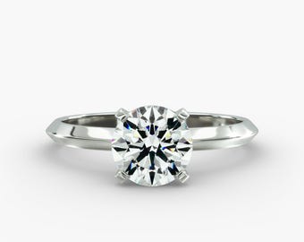 Solitär-Verlobungsring in 14K Weißgold