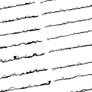 Op de afbeelding: Abstract patroon van zwarte inktlijnen op een witte achtergrond. De lijnen variëren in dikte en vorm, wat een dynamisch en gestructureerd effect creëert. Geschikt voor abstracte kunst of designprojecten.