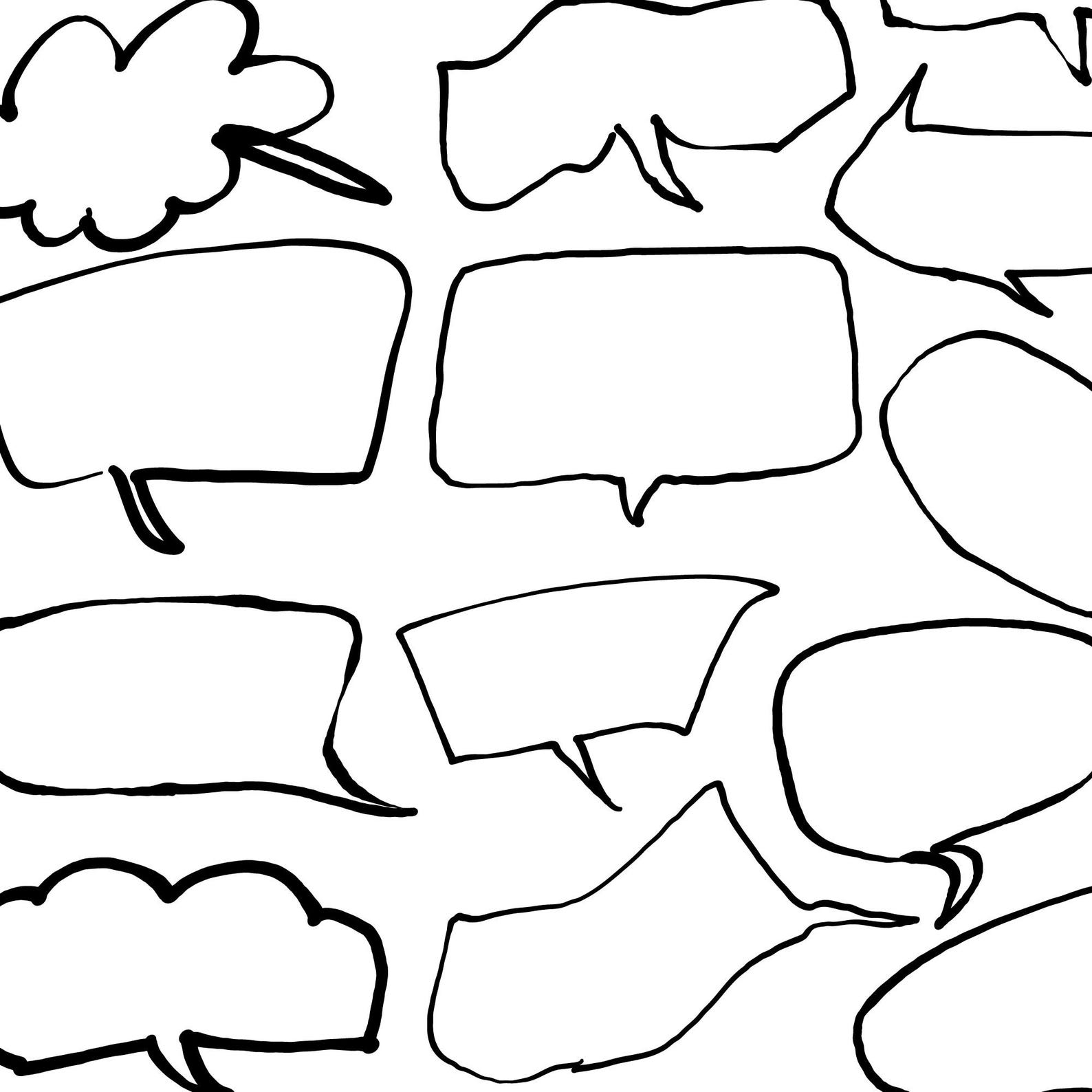 20+ Hand Drawn Speech Bubbles - Set 19 - PNG SVG - Comic Doodle Clipart ...