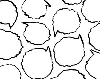 15+ Hand Drawn Speech Bubbles - Set 26 - PNG SVG - Comic Doodle Clipart - Instant Download