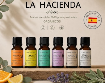 Confezione da 6 oli essenziali puri al 100% e chemiotipizzati da 10 ml | Aromaterapia, Diffusore, Fai da te, Regalo naturale | Origine spagnola Murcia
