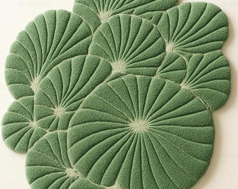Hand-Tufted Leaf Rug – Sculpted Green Organic Area Rug