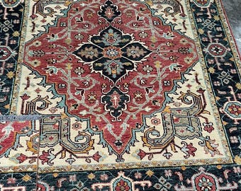 Tappeto orientale fatto a mano l Tappeto medaglione in stile antico annodato a mano 10x14 12x15