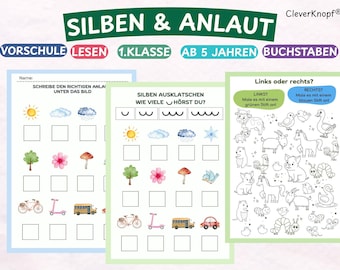 Reconnaître les sons initiaux, apprendre à lire | Fiches d'exercices d'allemand pour la maternelle et le CP | Cartes-éclair ABC pour l'école primaire | Modèle PDF imprimable pour apprendre les lettres