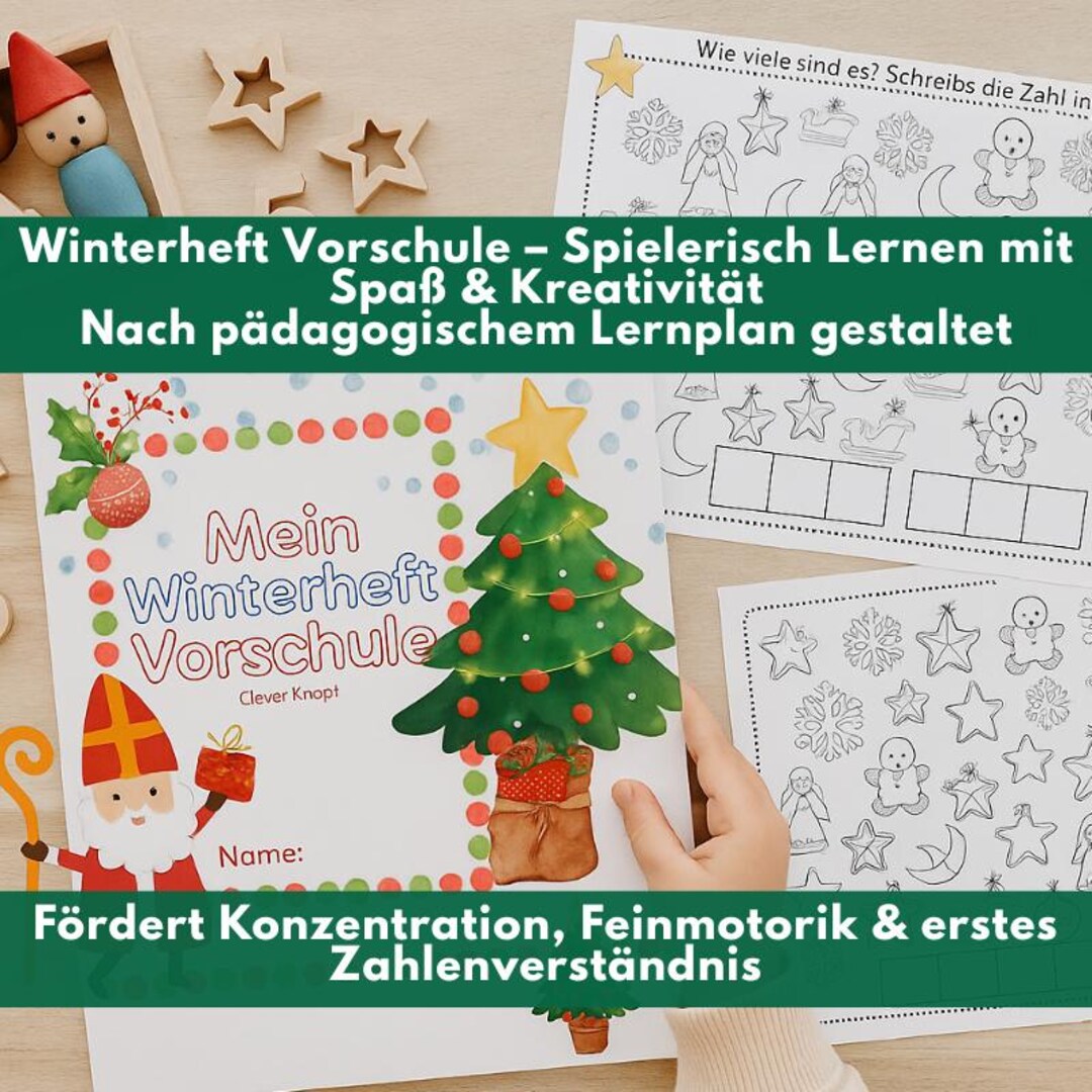 Lernspaß Im Winter – Vorschulheft Weihnachten | Zahlen & Buchstaben
