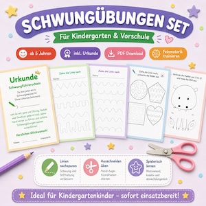 PDF de exercícios de movimento para pré-escola – Fichas de trabalho para o desenvolvimento da motricidade fina no jardim de infância – Preparação escolar na Áustria – Fichas de trabalho a partir dos 5 anos de idade.