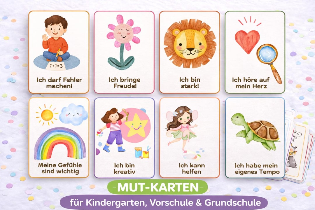 Affirmation Cards for Children, Courage Cards for More Self-confidence ...