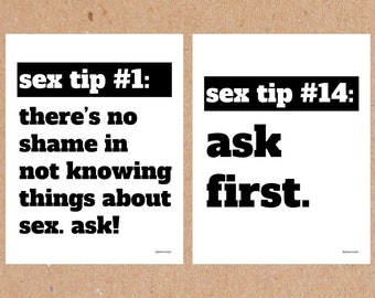 Sex Tips Flyers (Printable File) | Sex Education | Sex-Positive Educational Posters
