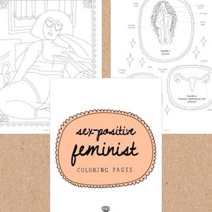 Feminist Sex Education Coloring Pages (Printable File) | Sex-Positive Educator Birth Control Vulva Sexual Health PDF image 1